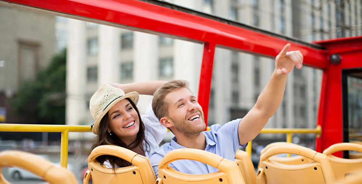 Open-top sightseeing bus